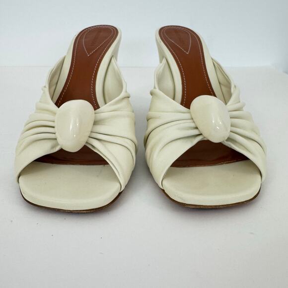 ZIMMERMANN Morrell 85mm Leather Gleam Mule Sandals Shoes in Almond Sz. 40/US9 - Picture 5 of 14